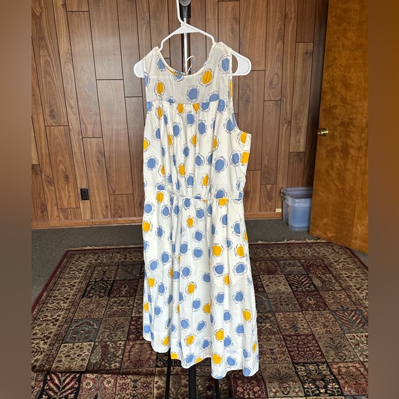 100% Cotton Dress with Pockets High Neck Sleevless - Picture 5 of 9